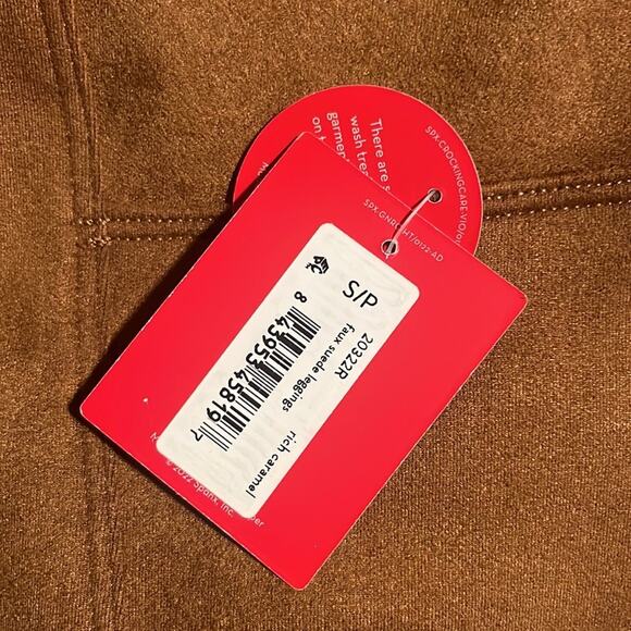Spanx faux suede leggings small rich caramel NEW small - Picture 12 of 13